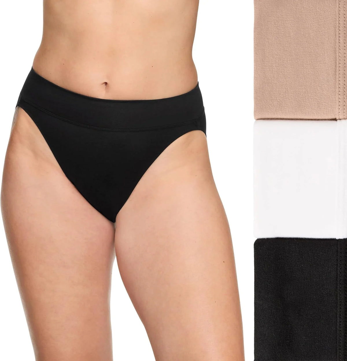 Warner's Women's No Pinching No Problems Dig-free Mid-waist 3-pack Hi-cut Rt4403p